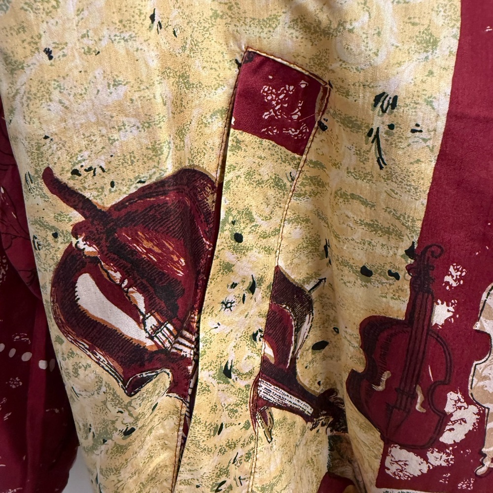 Vintage FUDA International 100% Silk Track Suit Jacket/Pants Med Burgundy  NWOT - Picture 8 of 16